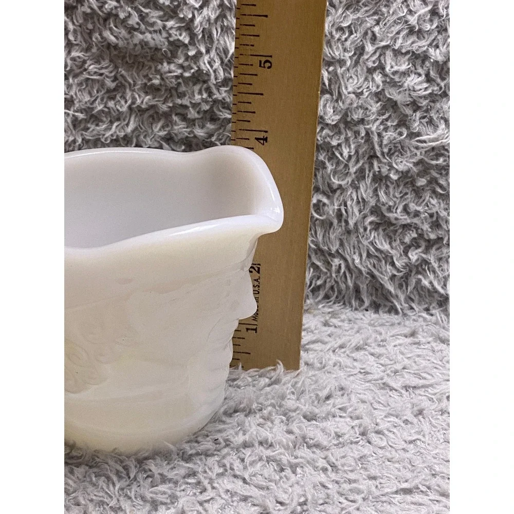 Vintage Federal Glass Toby Mug Milk Glass Creamer Pitcher‎ Face